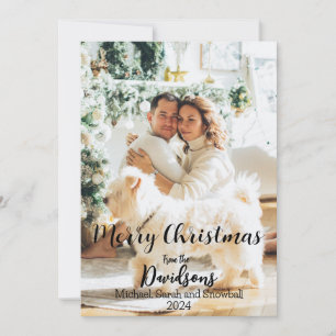 Cartão De Festividades Foto do Natal da família 2024