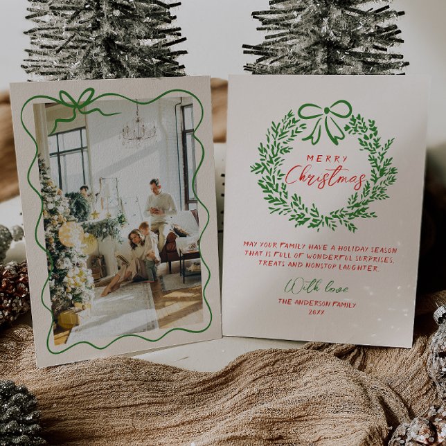 Cartão De Festividades Foto do Natal da Fita de Fita de Fita Desenhada da (Criador carregado)