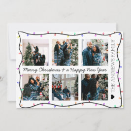 Cartão De Festividades Foto do Natal das Luzes Brilhantes Modernas