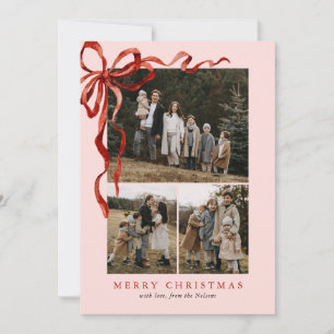 Cartão De Festividades Foto do Natal do Arco Vermelho Elegante Cor de Águ