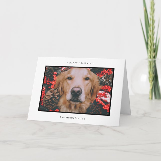 Cartão De Festividades FOTO DO NATAL HOLIDAY | Holly de Natal (Frente)