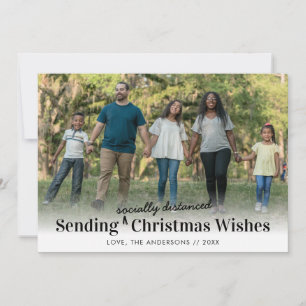 Cartão De Festividades Foto do Natal moderno socialmente distanciado