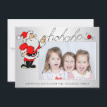 Cartão De Festividades Foto do Natal Vermelho Feriado Santa Claus<br><div class="desc">Cartões postais do Cartões de natal Moderno Personalizado.  Adicione sua foto (foto) e mensagem no verso.  Feliz desenho animado do Papai Noel com a redação HOHOHO em cores brancas e vermelhas.  Cartaz de Natal/Feriado engraçado perfeito para enviar sua família e amigos.</div>