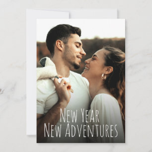 Cartão De Festividades Foto do Noivado de Novas Aventuras do Ano Novo Per