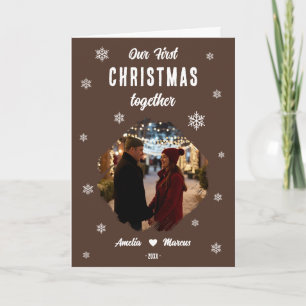 Cartão De Festividades Foto do nosso primeiro Natal juntos