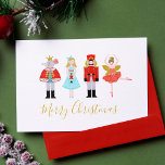 Cartão De Festividades Foto do Nutcracker do Natal da aguarela<br><div class="desc">O design alegre e pairoso do Natal inspirou pelo balé 1892 famoso "o Nutcracker" por Pyotr Ilyich Tchaikovsky,  um clássico do feriado com uma torção moderna e lunática.</div>