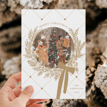 Foto do ouro Brown & White Christmas Wreath
