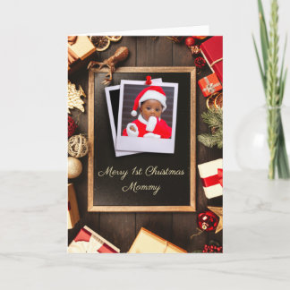 Cartão De Festividades Foto do quadro de madeira russa de Natal da mamãe