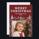 Cartão De Festividades Foto do quadro Evergreen Garland<br><div class="desc">Uma bela mão ilustrada de design verde e ornamento faz um Cartões de foto de Natal elegante e festivo de dois lados. Suas próprias 2 fotos podem ser adicionadas.</div>