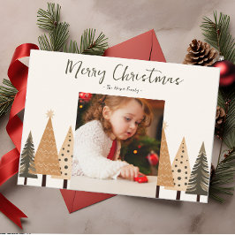 Cartão De Festividades Foto do Retrato Neutro da Floresta de inverno