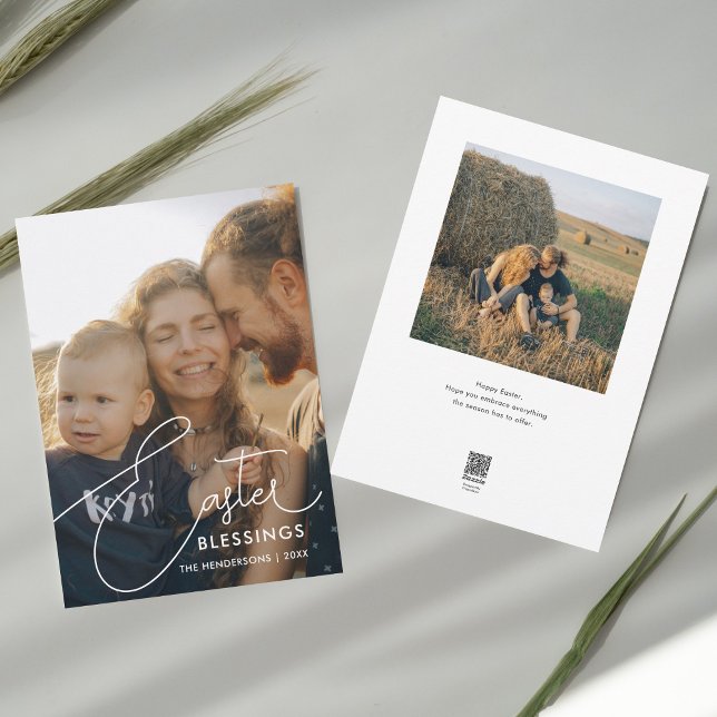 Cartão De Festividades Foto do Script de Chic de Bênçãos de páscoa (Criador carregado)