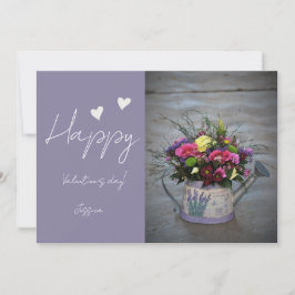 Cartão De Festividades Foto do Script Moderno do Dia do Namorados Feliz