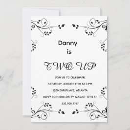 Cartão De Festividades Foto do segundo aniversário moderno