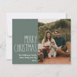 Cartão De Festividades Foto do Solteiro de Natal da Bolinhas Green Boho