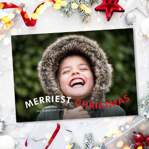 Cartão De Festividades Foto do tipo moderno de Natal mais feliz