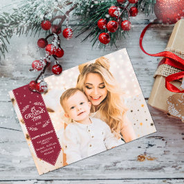 Cartão De Festividades Foto dos feriados felizes do Burgundi no Natal