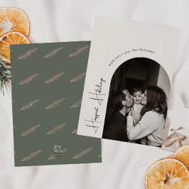 Cartão De Festividades Foto dos feriados mais felizes do Modern Boho Arch