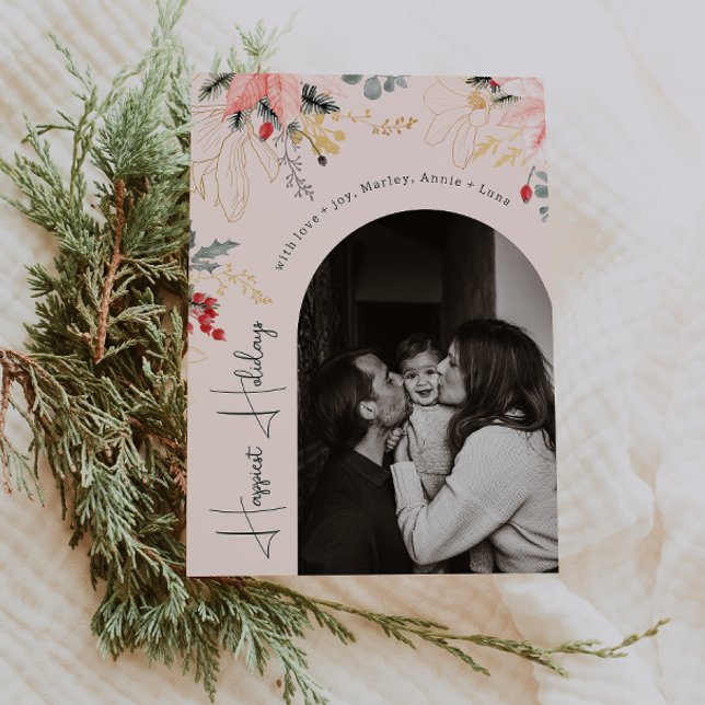 Cartão De Festividades Foto dos feriados mais felizes do Verde Arch Flora (Criador carregado)