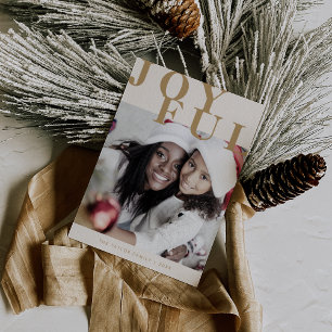 Cartão De Festividades Foto Dourada da família LOTTIE Feliz Natal