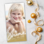 Cartão De Festividades Foto Dourada do Ombre do Script de Manuscrito Bril<br><div class="desc">Concebido por gordura*fa*estanho. Fácil de personalizar com seu próprio texto,  foto ou imagem. Para pedidos personalizados,  entre em contato direto com o . Aplicam-se taxas personalizadas. www.zazzle.com/fat_fa_tin www.zazzle.com/color_therapy www.zazzle.com/fatfatin_blue_knot www.zazzle.com/fatfatin_red_knot www.zazzle.com/fatfatin_mini_me www.zazzle.com/fatfatin_design www.zazzle.com/fatfatin_ink</div>