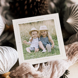 Cartão De Festividades Foto Dourada Foto Único Natal Moderno