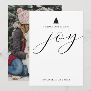 Cartão De Festividades Foto e Texto Personalizados de Natal Simples Alegr