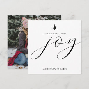 Cartão De Festividades Foto e Texto Personalizados de Natal Simples e Ale