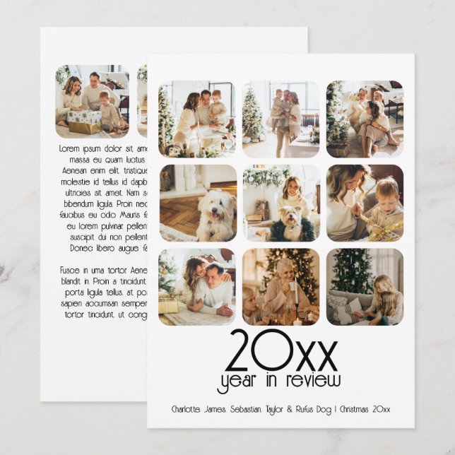 Cartão De Festividades Foto e texto personalizados para o ano 12 (Frente/Verso)