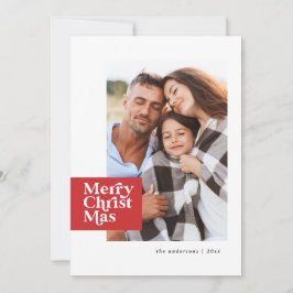 Cartão De Festividades Foto elegante de Natal chic da tipografia moderna