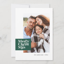 Cartão De Festividades Foto elegante de Natal chic da tipografia moderna
