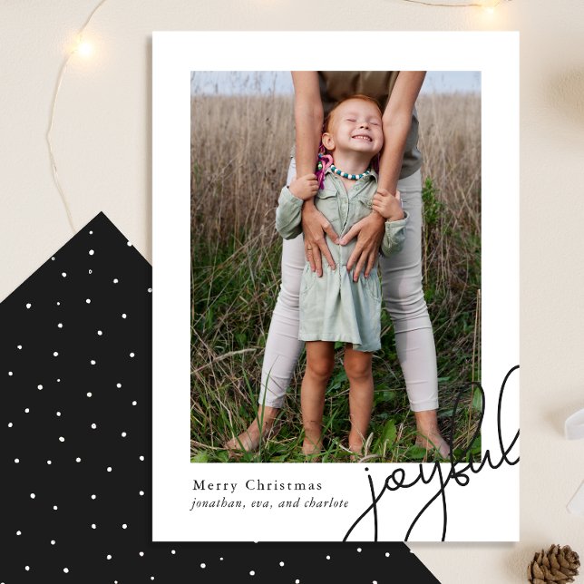 Cartão De Festividades Foto Elegante de Script Alegre de Pontos Simples (Criador carregado)