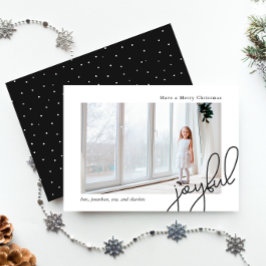 Cartão De Festividades Foto Elegante de Script Alegre de Pontos Simples