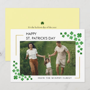Cartão De Festividades Foto elegante de St. Patrick’s Day Premium Lucky