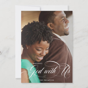 Cartão De Festividades Foto Elegante Religiosa Emanuel Deus Conosco