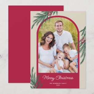 Cartão De Festividades Foto em Arco Verde Natalino Feliz Natal