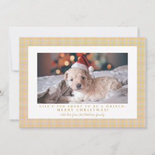 Cartão De Festividades Foto em moldura Houndstooth Aztec Gold