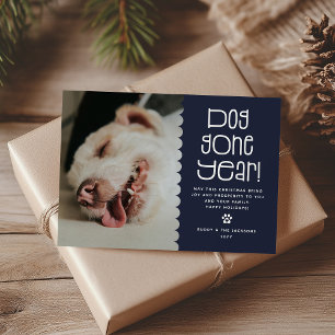 Cartão De Festividades Foto engraçada de animais de estimação 'Ano Canino