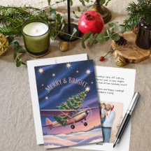 Foto engraçada de avião antigo e árvore de Natal