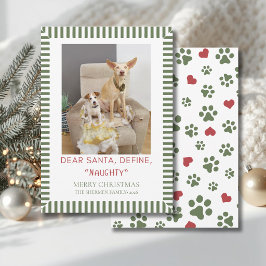 Cartão De Festividades Foto engraçada de Natal de cachorro