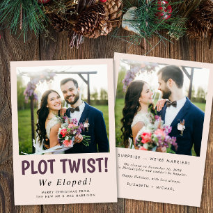 Cartão De Festividades Foto engraçada de Natal de casamento secreto