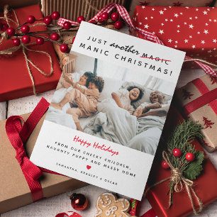 Cartão De Festividades Foto engraçada de 'Natal Maníaco'