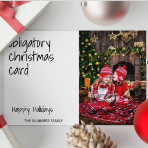 Cartão De Festividades Foto engraçada de Natal obrigatória