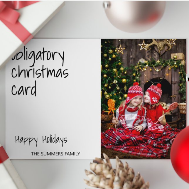 Cartão De Festividades Foto engraçada de Natal obrigatória (Criador carregado)