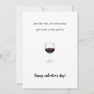 Cartão De Festividades Foto engraçada de vinho para casal romântico no di