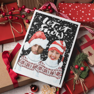 Cartão De Festividades Foto Engraçada, Natal Personalizado, Que Neve