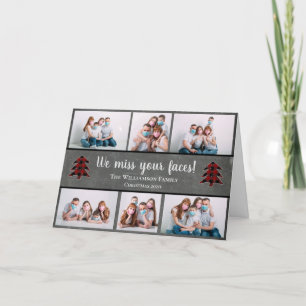 Cartão De Festividades Foto Engraçada Senhorita Seus Rostos Máscaras De N