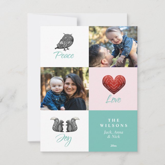 Cartão De Festividades Foto Escandinávia Cura Moderna, Natal (Frente)