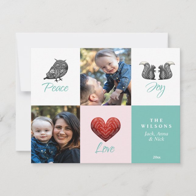 Cartão De Festividades Foto Escandinávia Cura Moderna, Natal (Frente)