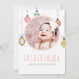Cartão De Festividades Foto Fa La Christmas, Letra Mão Engraçada