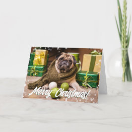 Cartão De Festividades Foto feliz de Natal do Modern Bokeh